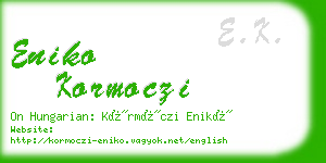 eniko kormoczi business card